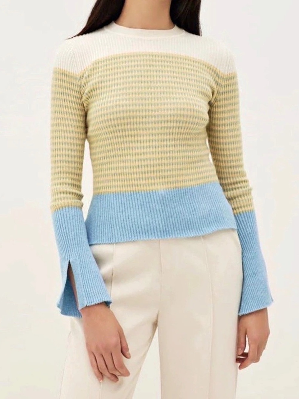 Color Block Crew Neck Sweater